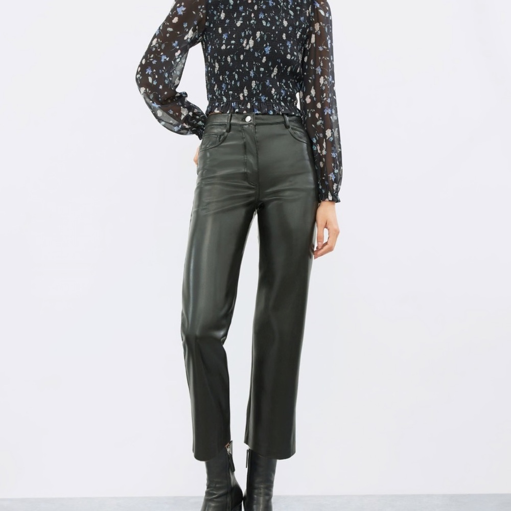 Aritzia Wilfred The Melina High-waisted Vegan Leather Cropped Pant
